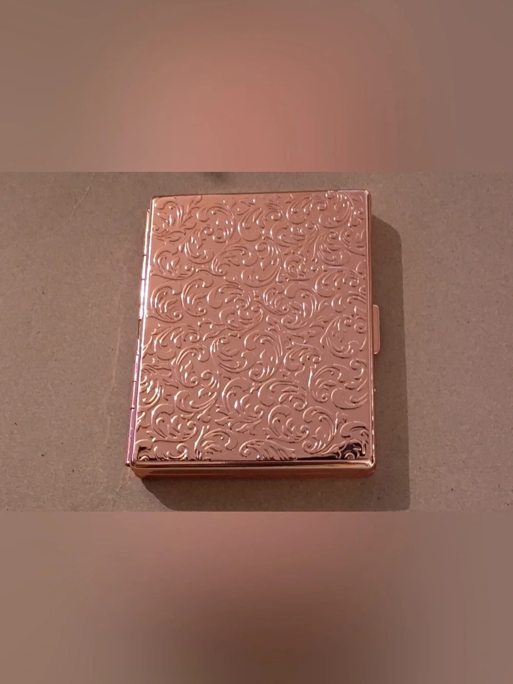Embossed Metallic Rose Gold card Case